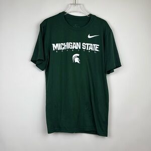 Nike Dri-Fit Michigan State Spartans Green Short Sleeve Crew Neck T-shirt Size M